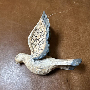 VTG Wood White And Blue Dove Ornament